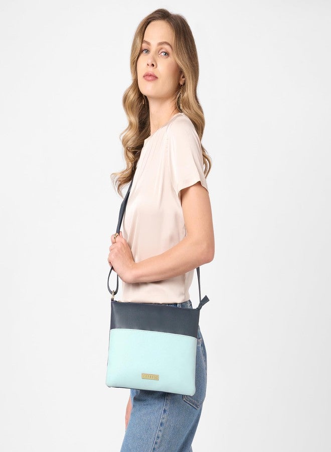 كابريس حقيبة كتف متوسطة الحجم من كابريس كيوي للنساء، مزودة بحزام قابل للتعديل وسحاب إغلاق لراحة الارتداء | حقيبة يد متعددة الاستخدامات للاستخدام اليومي والسفر والمناسبات الخاصة (أزرق داكن) - Image 2